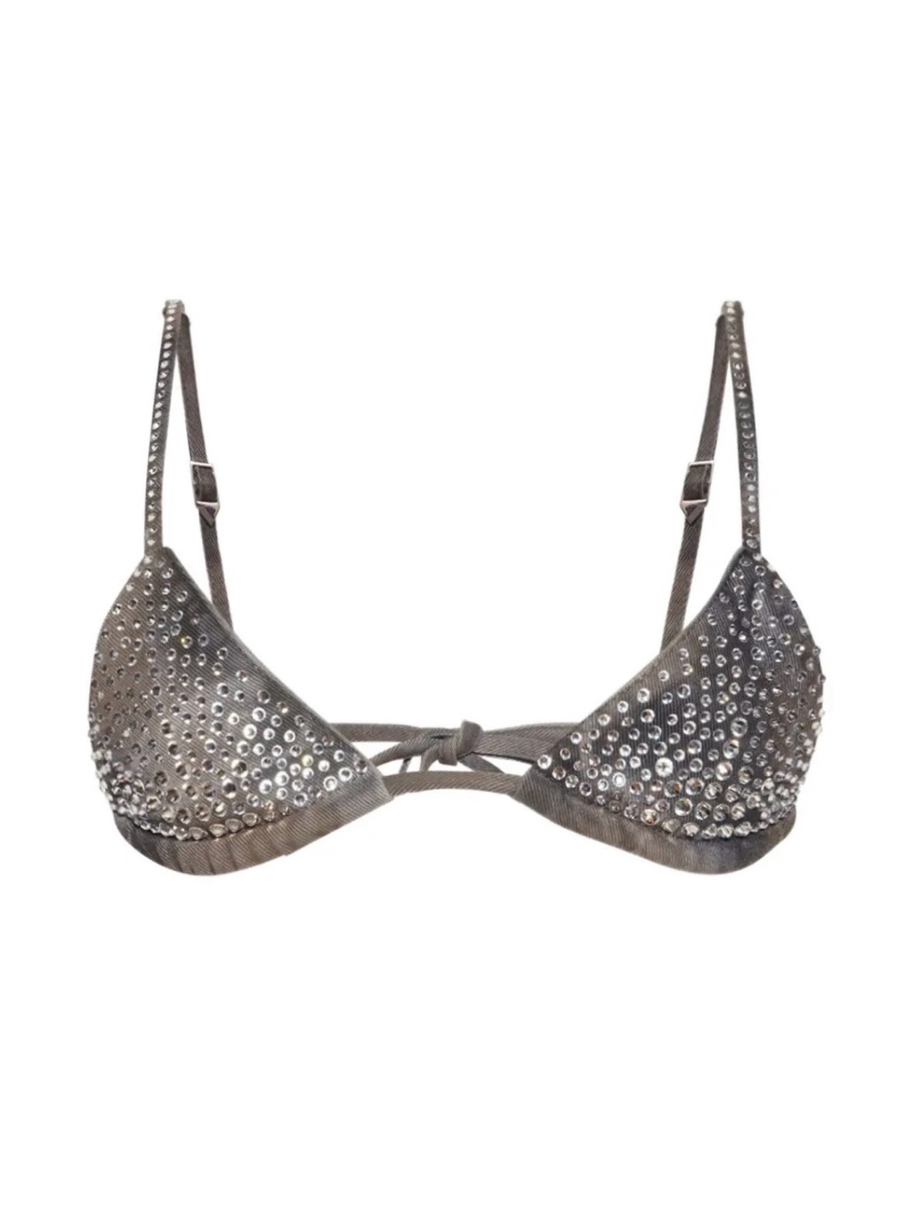The Attico Silver Studded Triangle Bralette